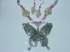 butterfly murano glass jewelry set