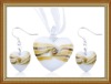 heart murano glass jewelry set