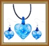 heart murano glass jewelry set