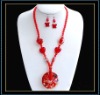 fashion murano glass necklace and earring set