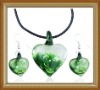heart murano glass jewelry set