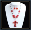 fashion murano glass necklace and earring set