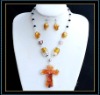 Wholesale fashion murano glass necklace and earring set