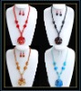 Wholesale fashion murano glass necklace and earring set