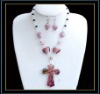 murano glass necklace and earring set
