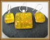 glass pendant and earrings jewelry set