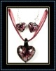 glass pendant and earrings jewelry set