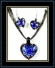 glass pendant and earrings jewelry set