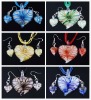 murano glass necklace and earring set