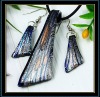 Black Murano Glass Pendant and Earrings Sets.