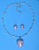 murano glass necklace and earring set