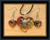 Wholesale heart glass jewelry set