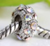 Wholesale wholesale accessories, alloy beads, silver plated with diamond