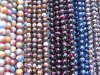 Wholesale printed flowers shell pearl beads shell jewelry beads