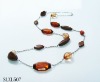 Wholesale fashion resin cabochons necklace SLXL507| gemstone beads chain necklace