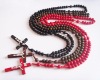 Wholesale wood cross rosary, bead wooden rosary
