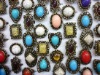 Wholesale wholesale Lots Mixed New turquoise Gemstone antique bronze rings