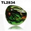 Wholesale 2011 New style murano glass rings with gold sand