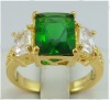 Natural emerald diamond 14kt solid y/gold ring