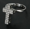 Wholesale Alloy rings ,artificiality diamond cross rings with crystal ,zircon rings ,crystal ring ,jewelry rings