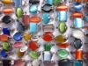 Wholesale wholesale Lots fashion opal gemstone rings charming cat eye gemstone rings