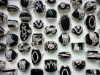 Wholesale cz black enamel platinum rings