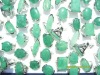 Wholesale charming Green Jade Gemstone & Silver wedding rings
