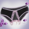 Wholesale black thongs panties underwear for women with pink lace
