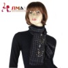 Wholesale checked linen scarf with hot heated beading decoration