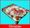 Wholesale 100% polyester soft flower printed adult blanket