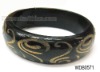 Wholesale Fashion wooden bangle, carved colorful pattern