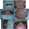 Wholesale printed fabric mini folding umbrella