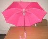 Wholesale auto open straight umbrella with pink fabric color