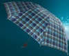 Wholesale Men Check 3-Folding Umbrella
