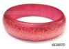 Wholesale Wooden bangle, carved colorful pattern