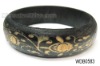 Wholesale Wooden bangle, carved colorful pattern