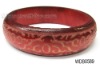 Wholesale Wooden bangle, carved colorful pattern