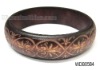 Wholesale Wooden bangle, carved colorful pattern