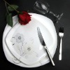 Wholesale square silver porcelainous dinnerware set