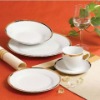 Wholesale gold rim porcelain dinnerware set