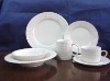 Wholesale white embossed porcelain tableware set