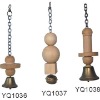 Wholesale Nature wood bird toy/cage accessories with bell