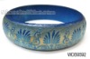 Wholesale Wooden bangle, carved colorful pattern