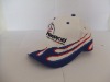 Wholesale cotton baseball cap hat white/blue