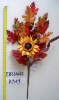Wholesale artificial flower home decoration bush with oak leaves & sunflowers