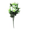 White Artificial Flower with leaves single from China supplier