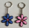 rubber keyring keychain flower shape