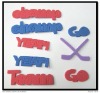 Wholesale new and charming alphabet and flowers eva with gliters scrapbooking sticker ,can order different designs E-1311