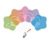 Small Five handle foldable Hand Fan