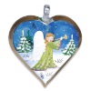 Wholesale Christmas Angel Hand Painted Glass Heart Ornament